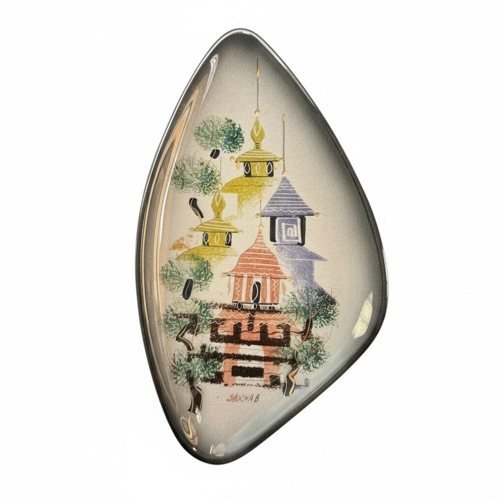 Vintage Mid Century Sascha Brastoff Hand Painted Plate